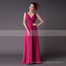 V neck Long chiffon patterns convertible peach bridesmaid dress